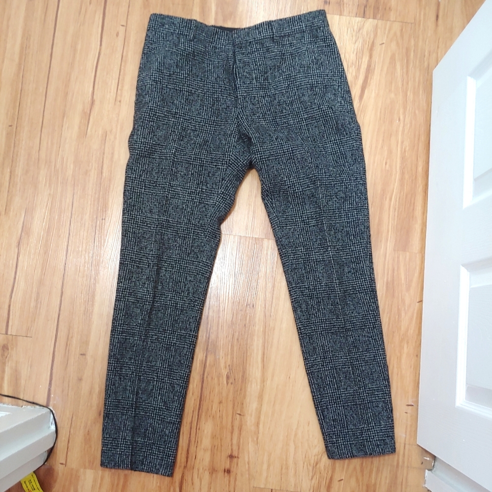 ASOS Wool Dress Pants Glen Check Plaid W32 L30